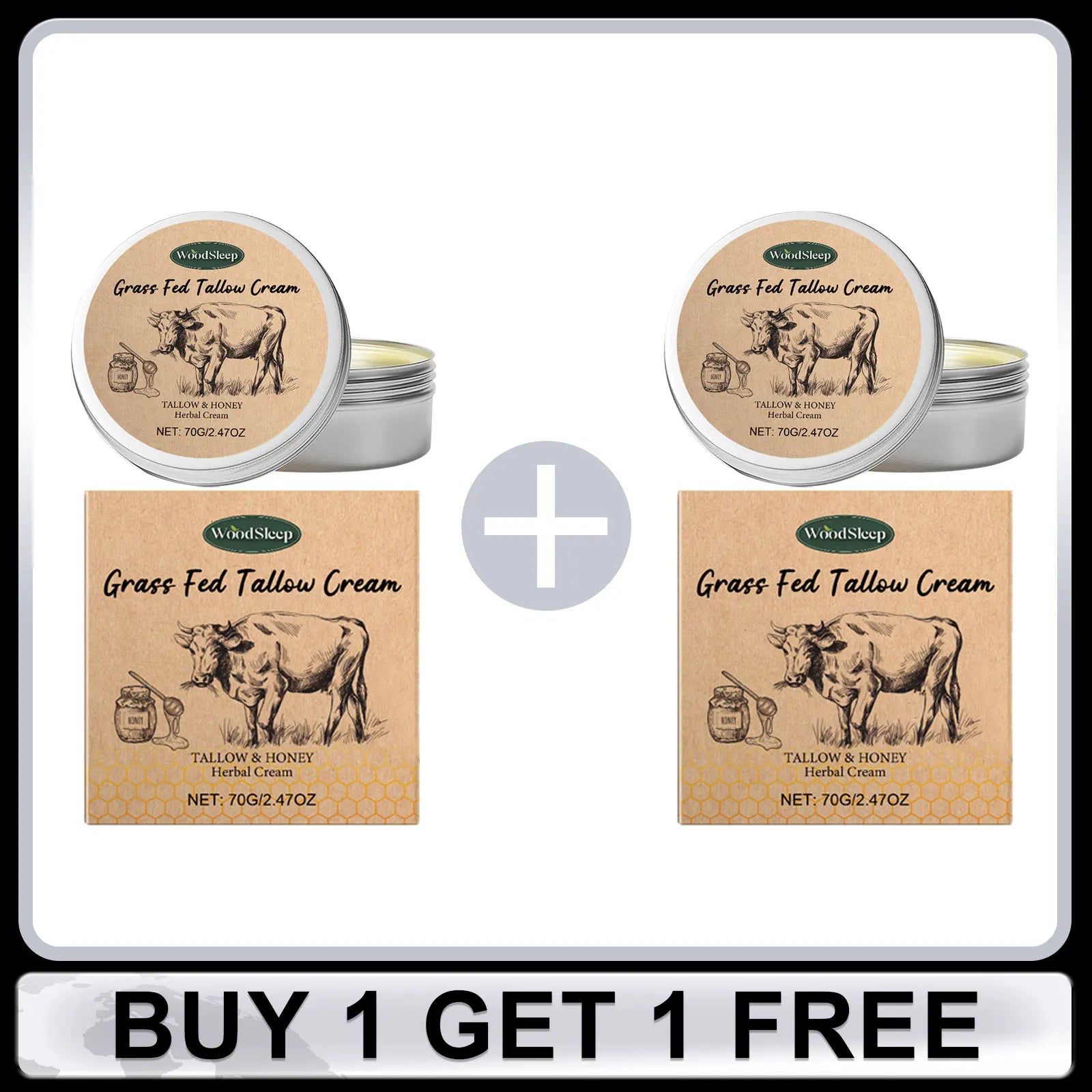 Beef Tallow Cream for Dry Damaged Skin Nourishing Body Balm Reduce Redness Anti Puffiness Firming Lifting Moisturizing Face Care