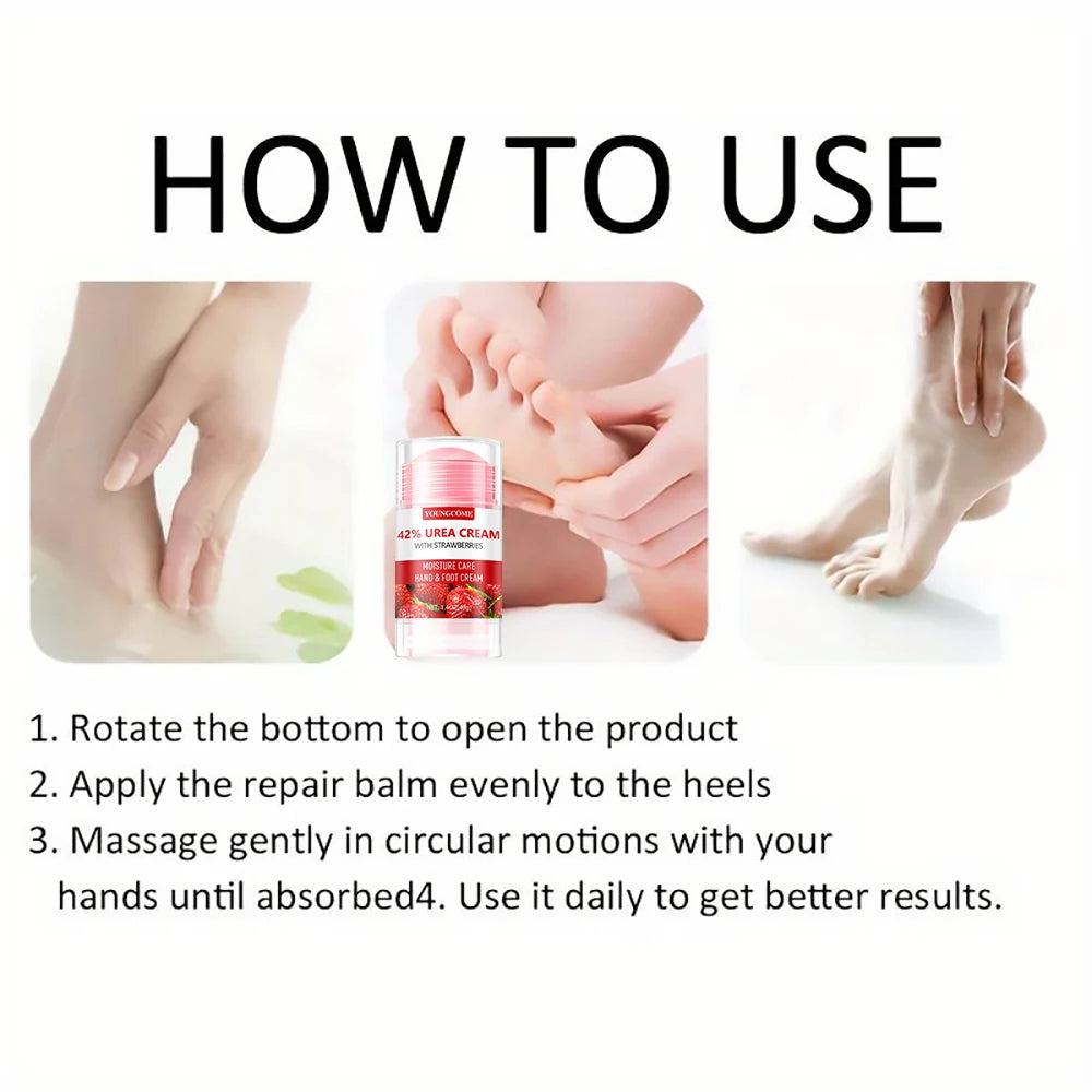 Urea Cream Strawberry Hand Feet Cream Prevent Dryness Cracking of Hands and Feet Deeply Hydrates Exfoliates Soothing Skin Care