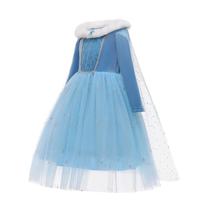 Girl Clothes Princess Cloak Hooded Coat Cape Cinderella Fancy Party Costume Clothes Winter Christmas New Year Children Dress