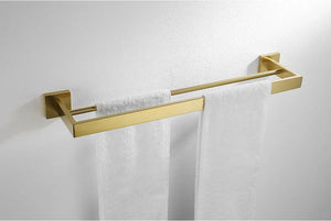 Stainless Steel Brushed Gold Towel Bar Rack Toilet Paper Holder Toilet Brush Robe Hook Soap Dish Bathroom Accessories Hardware