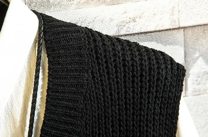 Men's Clothing V Neck Plain Vest Knit Sweater Male Sleeveless Solid Color Waistcoat Classic Cheap Best Selling Products 2024 Hot