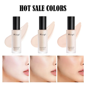 Hisy Cream Foundation in hot sale colors showcasing smooth texture and coverage on different skin tones.