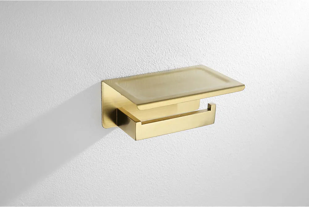 Stainless Steel Brushed Gold Towel Bar Rack Toilet Paper Holder Toilet Brush Robe Hook Soap Dish Bathroom Accessories Hardware