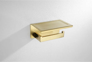 Stainless Steel Brushed Gold Towel Bar Rack Toilet Paper Holder Toilet Brush Robe Hook Soap Dish Bathroom Accessories Hardware