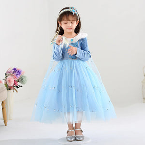Girl Clothes Princess Cloak Hooded Coat Cape Cinderella Fancy Party Costume Clothes Winter Christmas New Year Children Dress