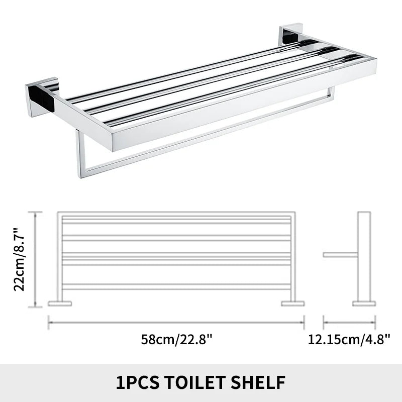 Bathroom Hardware Set SUS Stainless Steel Mirror Nickel Towel Rack Toilet Paper Holder Soap Holder Towel Bar Toilet Accessories