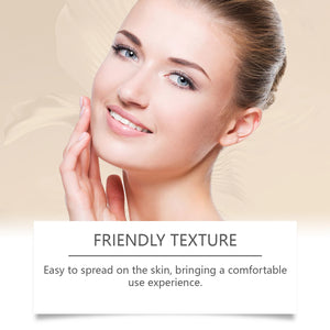 Model showcasing friendly texture of nourishing cream for a comfortable skin experience.