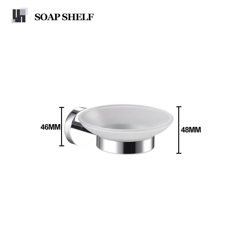 Bathroom Hardware 304 Stainless Steel Chrome Plated Towel Rack Toilet Paper Rack Soap Dish Rack Towel Bar Bathroom Accessories S