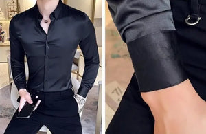 Clothing Muscle Long Sleeve Man Tops Business Shirts And Blouses For Men Black Plain With Sleeves Luxury Fashion 2024 Luxury Xxl