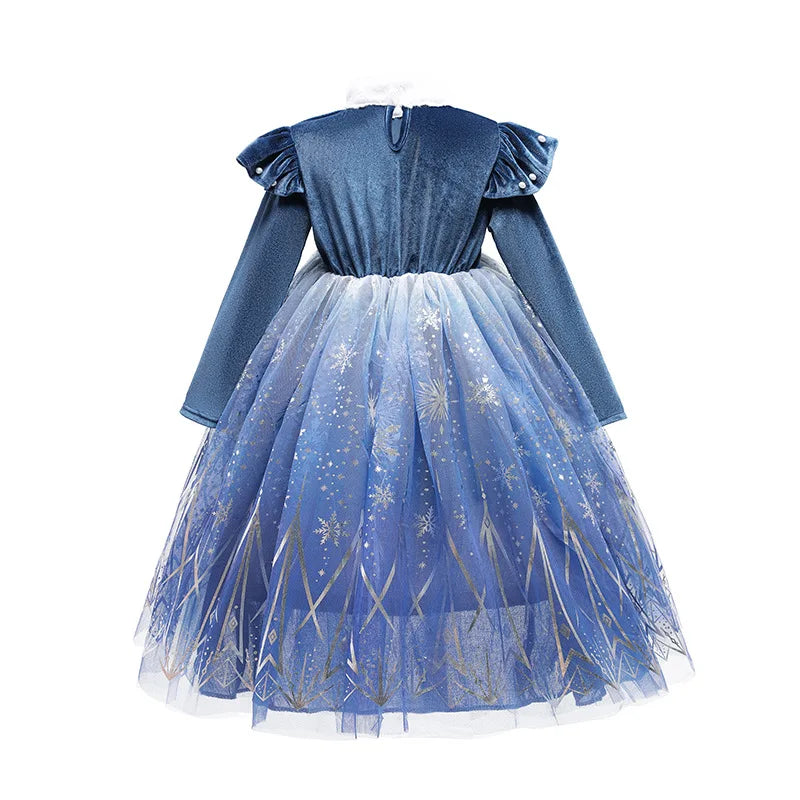 Girl Clothes Princess Cloak Hooded Coat Cape Cinderella Fancy Party Costume Clothes Winter Christmas New Year Children Dress