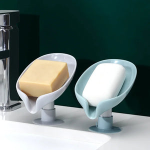 Suction Cup Soap dish For bathroom Shower Portable Leaf Soap Holder Plastic Sponge Tray For Kitchen Bathroom accessories