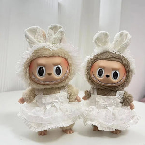 Only Clothes Cloth Blind Box Pendant Baby Clothes Cartoon Cute Plush Two-Piece Small Satchel Suit Vinyl Doll Conjoined Dress.