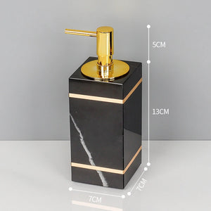 Black Nero Marquin Natural Marble Bathroom Accessories Luxury Gold Soap Dish Soap Dispenser Toothbrush Holder Tray Bathroom Set
