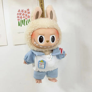 Only Clothes Cloth Blind Box Pendant Baby Clothes Cartoon Cute Plush Two-Piece Small Satchel Suit Vinyl Doll Conjoined Dress.