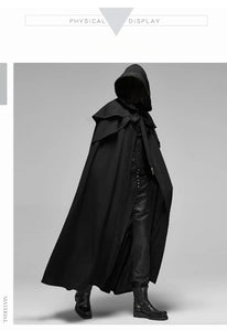 Medieval Cloak Men Women Hooded Cape Vintage Gothic Black Cloak Medieval Fantasy Viking Costume Halloween Cosplay Clothes