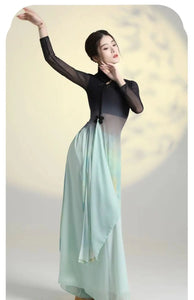 Classical Dance Clothss Women Cheongsam Charm Yarn Clothing Chinese Folk Dance Stage Performance Practice Costumes Daily Clothes