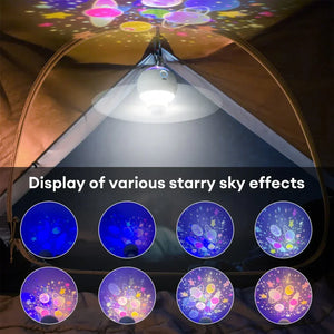3 in 1 USB Rechargeable Ceiling Fans Light with Stars Projection Light for Outdoor Tent Camping Dormitory Room  Lamp