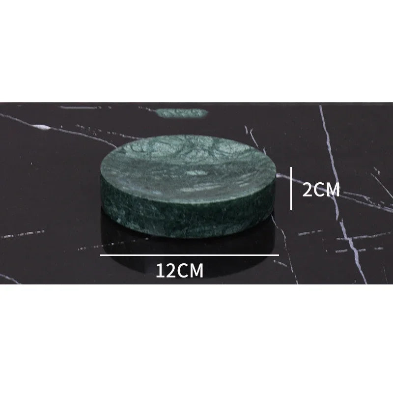 Wholesale Customized Dark Green Natural Marble Bathroom Set Nordic Light Luxury Tray Toothbrush Holder Soap Dispenser Kit