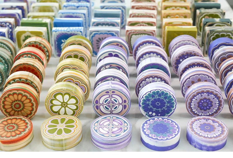 Round Square Acrylic Pull Through Soap Shapers Set, Mold Mould, Kaleidoscope Flower Plates for Rendering Soap Making Supplies Ki