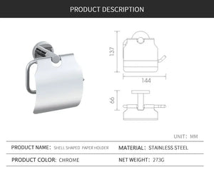 Mirror Chrome Bathroom Hardware 304 Stainless Steel Towel Rack Toilet Paper Holder Soap Holder Towel Bar Toilet Accessories