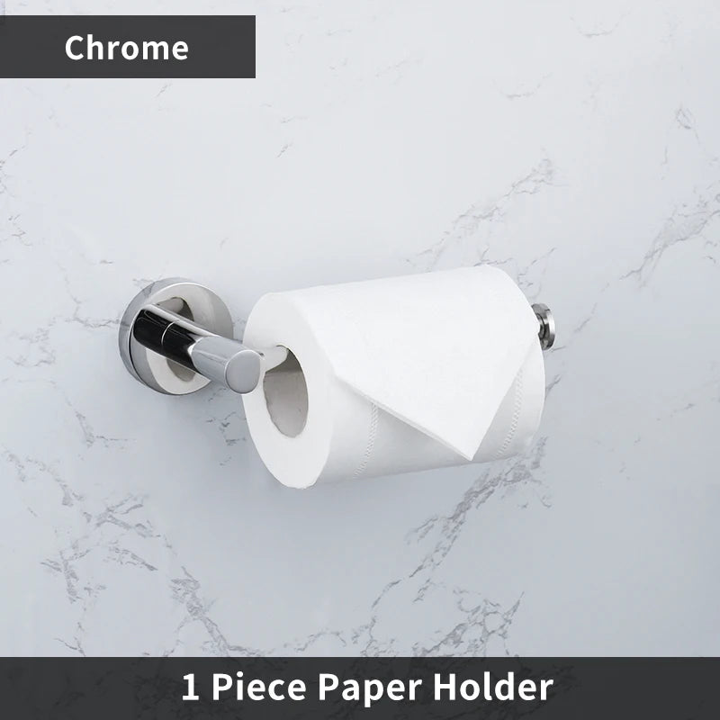 Mirror Chrome Bathroom Hardware 304 Stainless Steel Towel Rack Toilet Paper Holder Soap Holder Towel Bar Toilet Accessories