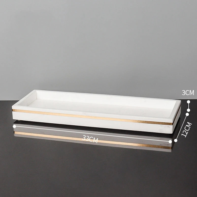 Volakos White Natural Marble Bathroom Accessories Golden Luxury Soap Dish Soap Dispenser Toothbrush Holder Tray Bathroom Set