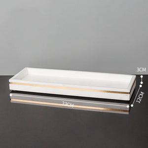 Volakos White Natural Marble Bathroom Accessories Golden Luxury Soap Dish Soap Dispenser Toothbrush Holder Tray Bathroom Set