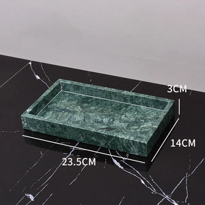 Wholesale Customized Dark Green Natural Marble Bathroom Set Nordic Light Luxury Tray Toothbrush Holder Soap Dispenser Kit