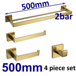 Stainless Steel Brushed Gold Towel Bar Rack Toilet Paper Holder Toilet Brush Robe Hook Soap Dish Bathroom Accessories Hardware