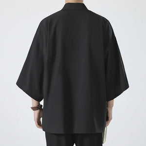 Kimono Men Cloak Kimono Para Hombre Black Coat White Cloak Beach Shirt Summer Haori Men Unisex Samurai Clothing Japanese Men
