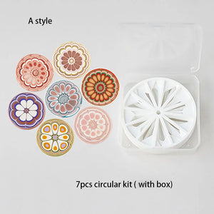 Round Square Acrylic Pull Through Soap Shapers Set, Mold Mould, Kaleidoscope Flower Plates for Rendering Soap Making Supplies Ki
