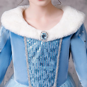 Girl Clothes Princess Cloak Hooded Coat Cape Cinderella Fancy Party Costume Clothes Winter Christmas New Year Children Dress