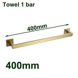 Stainless Steel Brushed Gold Towel Bar Rack Toilet Paper Holder Toilet Brush Robe Hook Soap Dish Bathroom Accessories Hardware