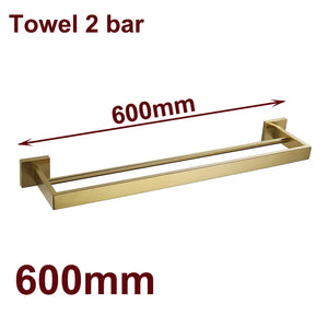 Stainless Steel Brushed Gold Towel Bar Rack Toilet Paper Holder Toilet Brush Robe Hook Soap Dish Bathroom Accessories Hardware