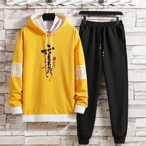 Clothing for Men Hoodies Set Summer Autumn Suits Pants Casual Pullover Hat Hood  Print Sweaterhoodie Men New Top Long Sleeves