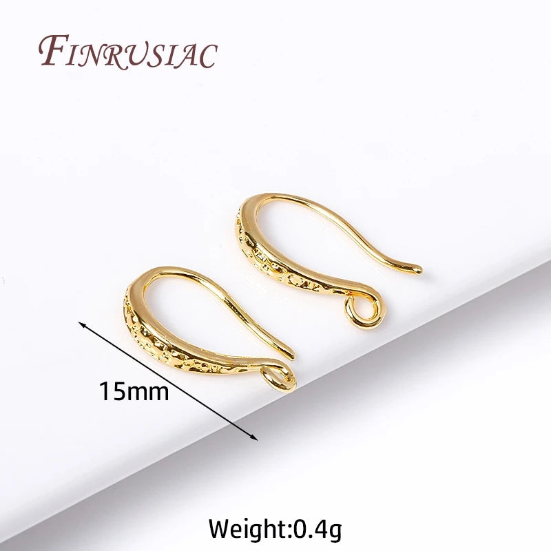 Ear Wire For Earrings Making Supplies DIY Accessories 18K Gold Plated Earwire Earring Hooks with Open Loop