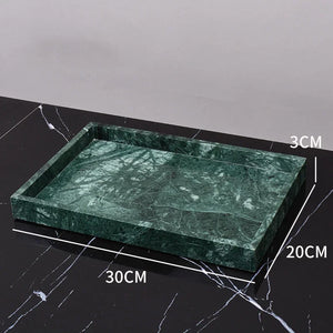 Wholesale Customized Dark Green Natural Marble Bathroom Set Nordic Light Luxury Tray Toothbrush Holder Soap Dispenser Kit