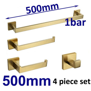 Stainless Steel Brushed Gold Towel Bar Rack Toilet Paper Holder Toilet Brush Robe Hook Soap Dish Bathroom Accessories Hardware