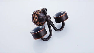 Black Bronze Bathroom Accessories Carving Bath Towel Shelves Toilet Brush Holder Soap Holder Toilet Paper Holder Bath Hardware