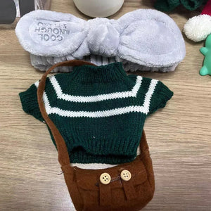 1set Clothes Suit Exquisite Soft Knitted Sweater DIY Accessories For 30cm Kawaii Yellow Duck Lalafanfan Plush Toys Stuffed Dolls