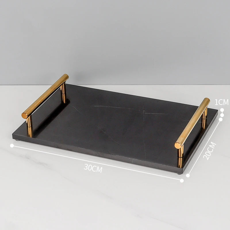 Black Nero Marquin Natural Marble Bathroom Accessories Luxury Gold Soap Dish Soap Dispenser Toothbrush Holder Tray Bathroom Set