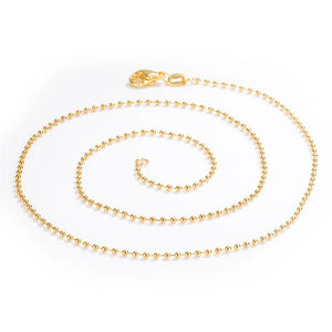 New Necklace 18k Gold Necklace Light Bead Gold Chain Women's Jewelry Necklace Wedding Party Gift Jewelry Lobster Clasp