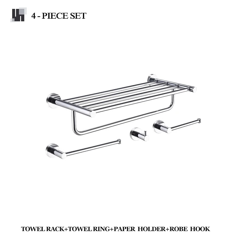 Bathroom Hardware 304 Stainless Steel Chrome Plated Towel Rack Toilet Paper Rack Soap Dish Rack Towel Bar Bathroom Accessories S