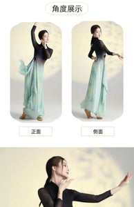 Classical Dance Clothss Women Cheongsam Charm Yarn Clothing Chinese Folk Dance Stage Performance Practice Costumes Daily Clothes