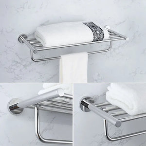 Mirror Chrome Bathroom Hardware 304 Stainless Steel Towel Rack Toilet Paper Holder Soap Holder Towel Bar Toilet Accessories