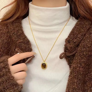 Necklace women Creative Versatile Natural Stone Mix and Match Handmade High Quality Stainless Steel Chain Jewelry