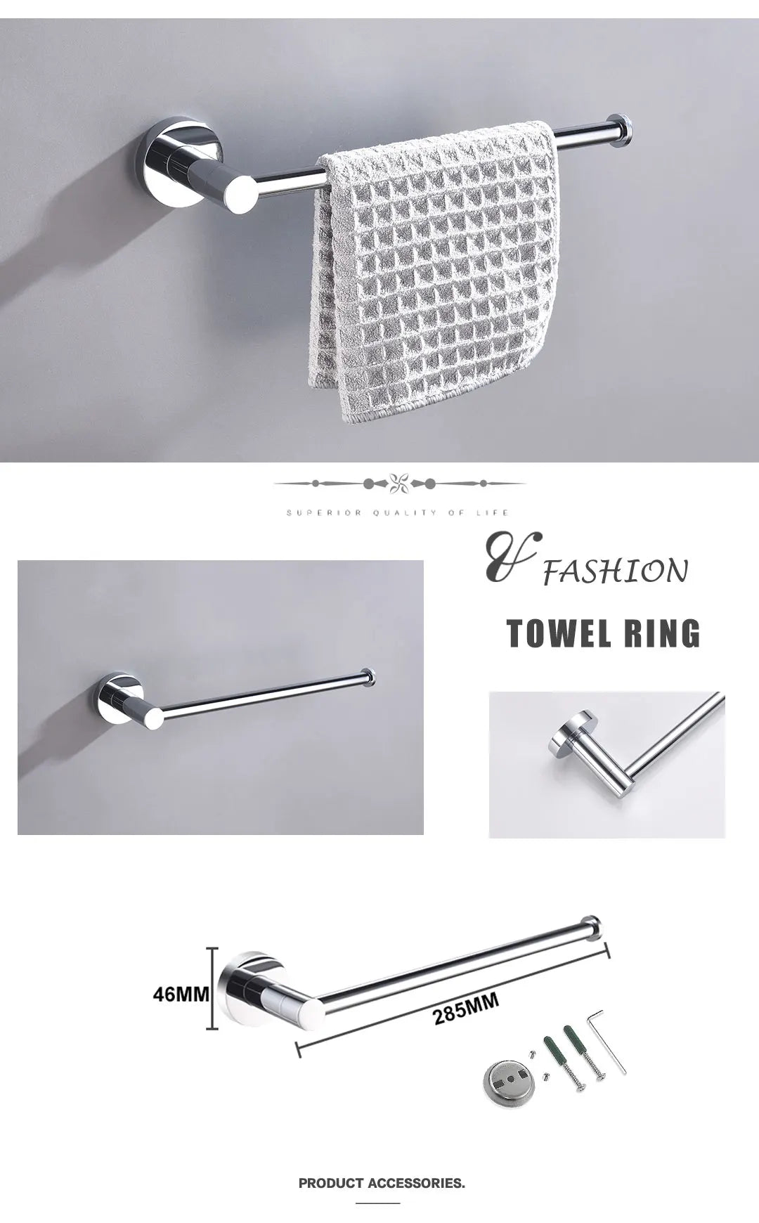 Bathroom Hardware 304 Stainless Steel Chrome Plated Towel Rack Toilet Paper Rack Soap Dish Rack Towel Bar Bathroom Accessories S