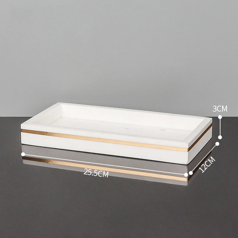 Volakos White Natural Marble Bathroom Accessories Golden Luxury Soap Dish Soap Dispenser Toothbrush Holder Tray Bathroom Set
