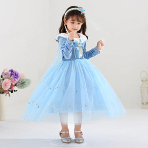 Girl Clothes Princess Cloak Hooded Coat Cape Cinderella Fancy Party Costume Clothes Winter Christmas New Year Children Dress