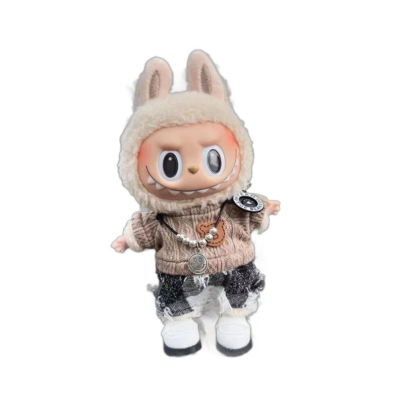 Only Clothes Cloth Blind Box Pendant Baby Clothes Cartoon Cute Plush Two-Piece Small Satchel Suit Vinyl Doll Conjoined Dress.